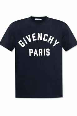 Givenchy GRANATOWY T-shirt z logo