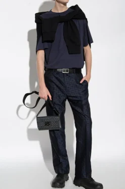 Givenchy GRANATOWY T-shirt z logo