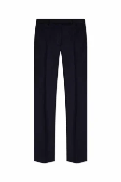 Givenchy GRANATOWY Wełniane spodnie w kant