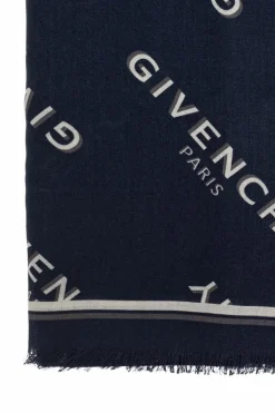 Givenchy GRANATOWY Wełniany szal