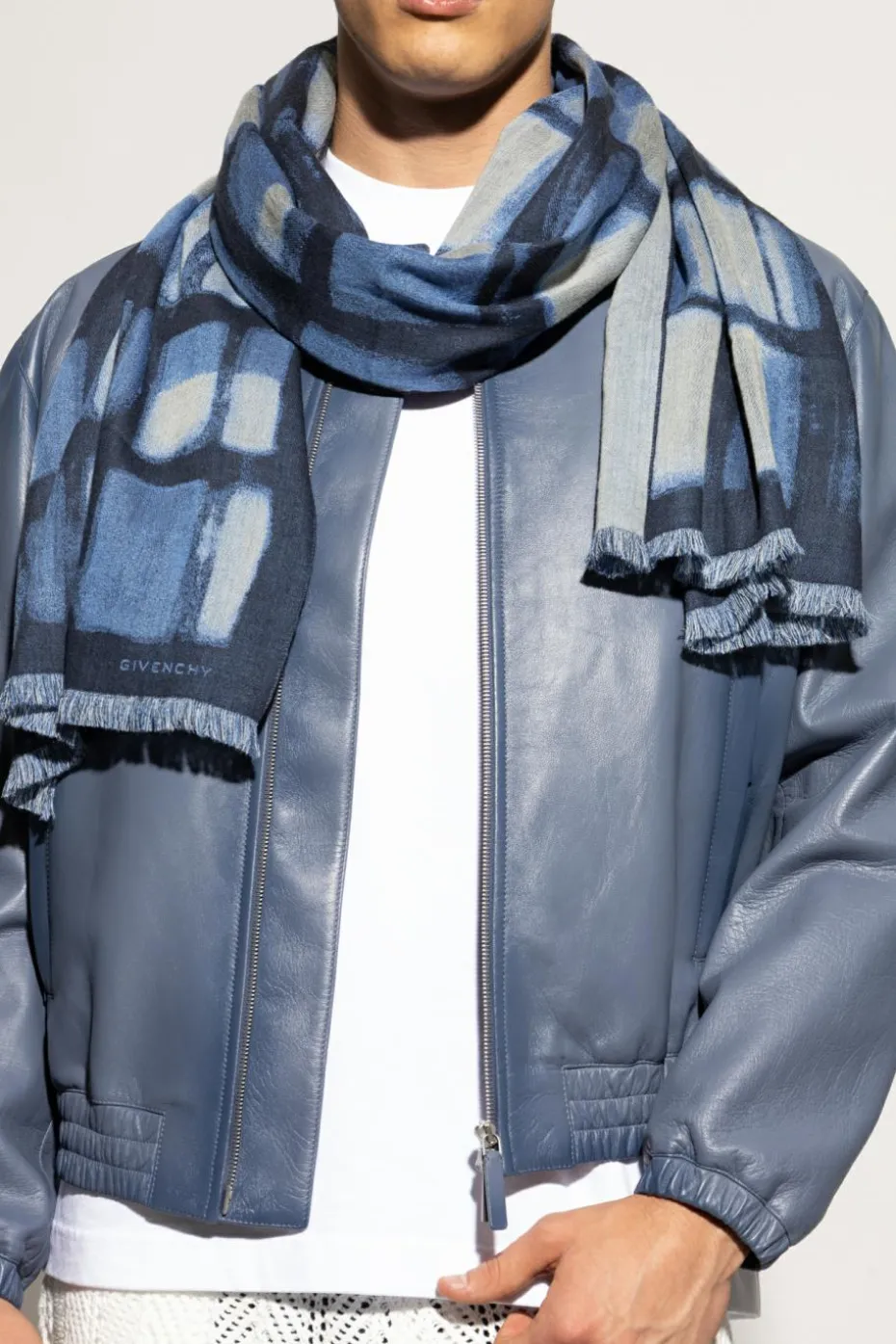 Givenchy NIEBIESKI Szal z logo