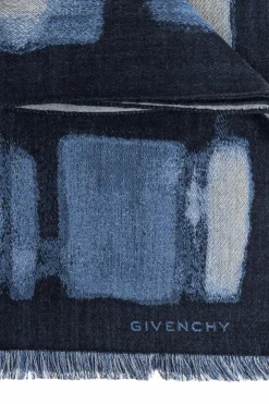 Givenchy NIEBIESKI Szal z logo