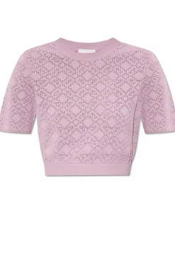 Givenchy RÓŻOWY Sweter z krótkim rękawem
