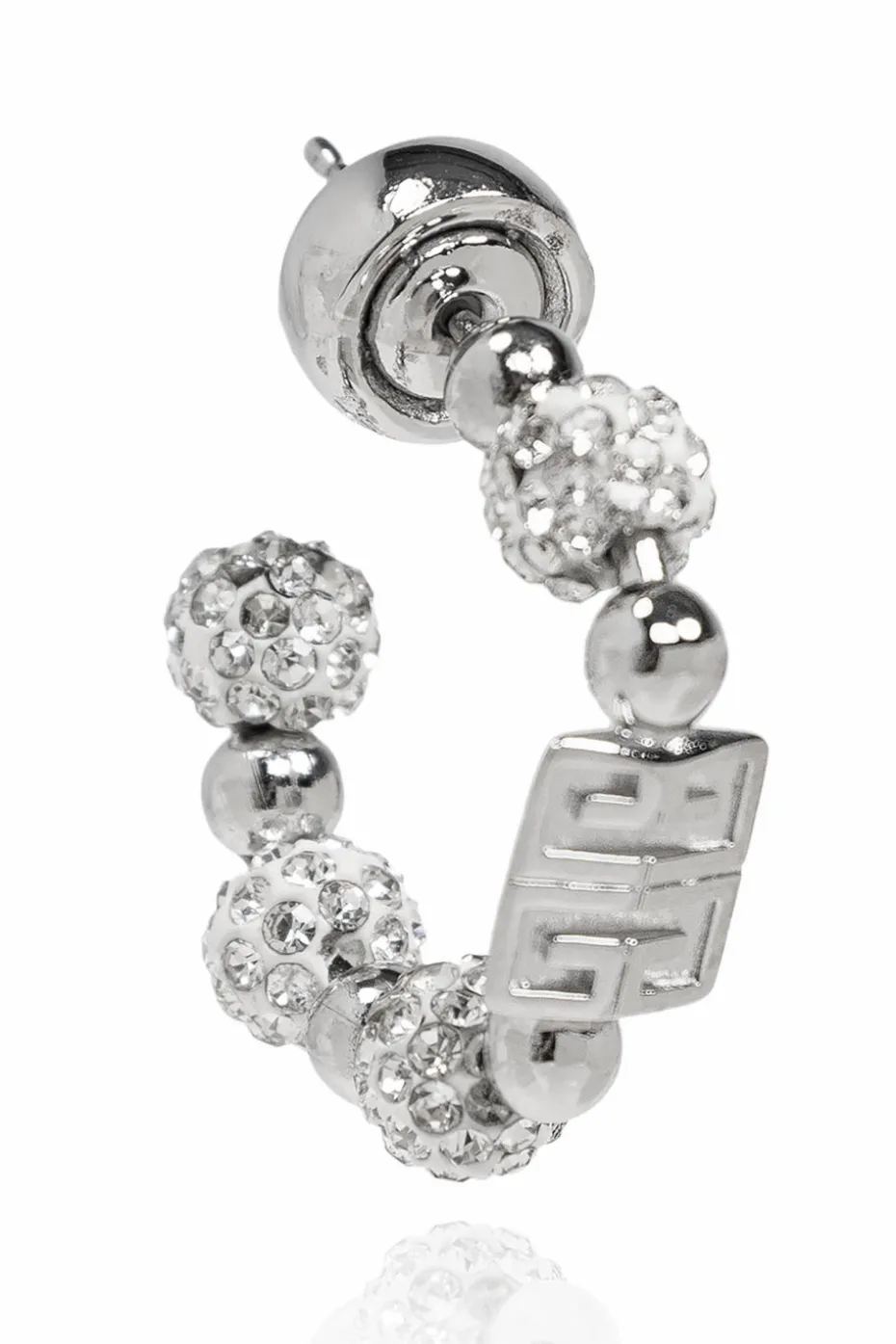 Givenchy SREBRNY Mosiężne kolczyki z logo