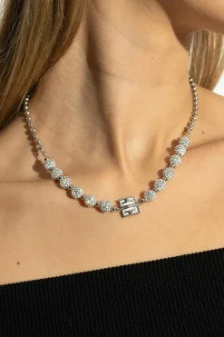 Givenchy SREBRNY Mosiężny naszyjnik