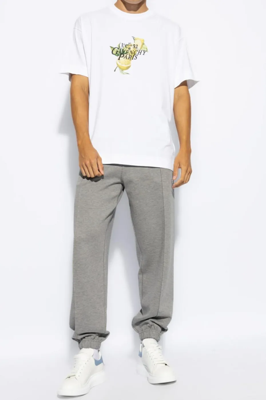 Givenchy SZARY Dresowe spodnie z zaszewkami