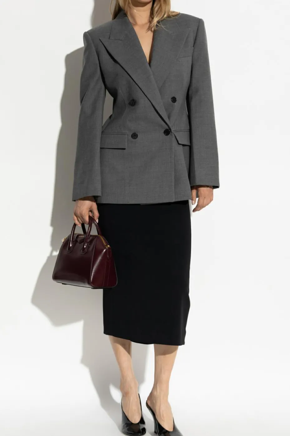Givenchy SZARY Dwurzędowa marynarka