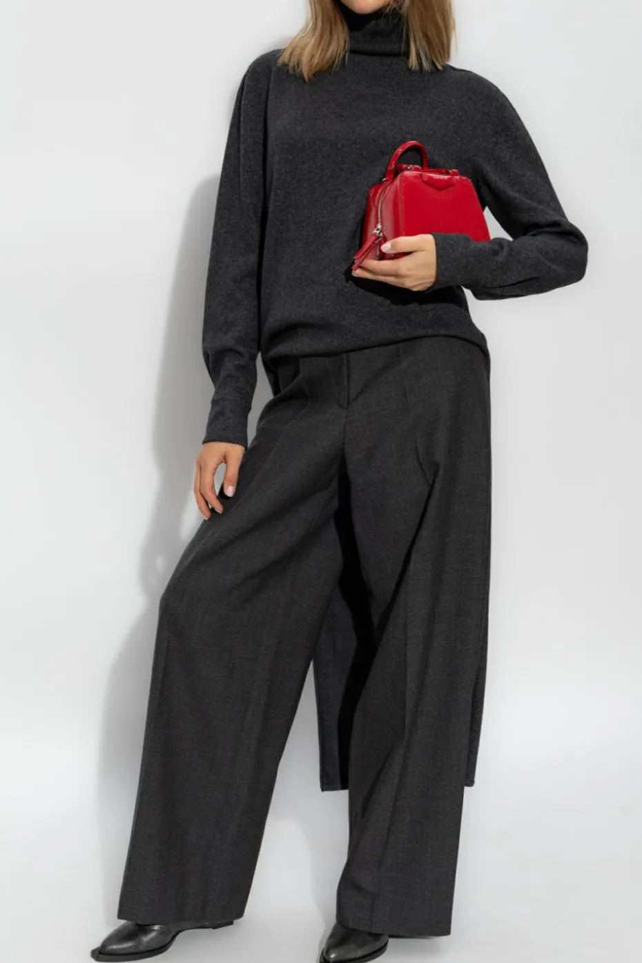 Givenchy SZARY Golf z kaszmirowym wykończeniem