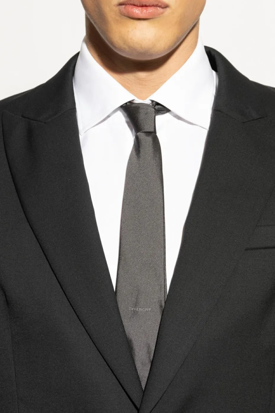 Givenchy SZARY Jedwabny krawat