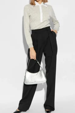 Givenchy SZARY Sweter z kołnierzem polo