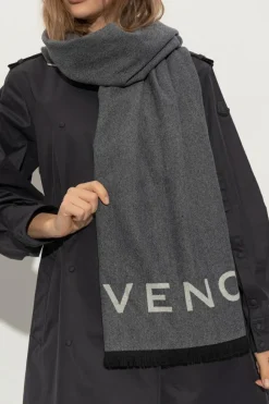 Givenchy SZARY Szal z logo