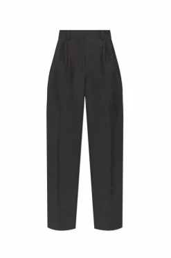 Givenchy SZARY Wełniane spodnie z wysokim stanem