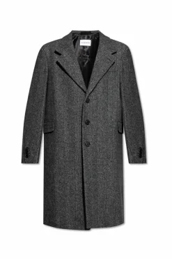 Givenchy SZARY Wełniany płaszcz