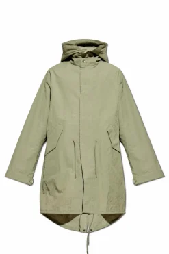 Givenchy ZIELONY Parka o z odpinanym kapturem