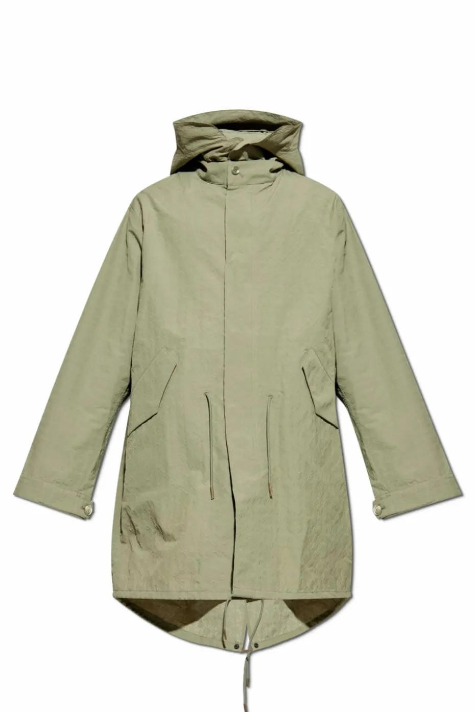 Givenchy ZIELONY Parka o z odpinanym kapturem