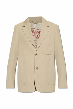 Golden Goose beżowy Marynarka ze wzorem w prążki