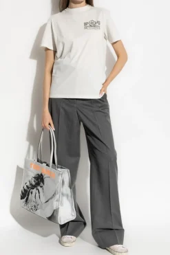 Golden Goose BIAŁY T-shirt z nadrukiem