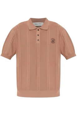 Golden Goose BRĄZOWY Polo z logo
