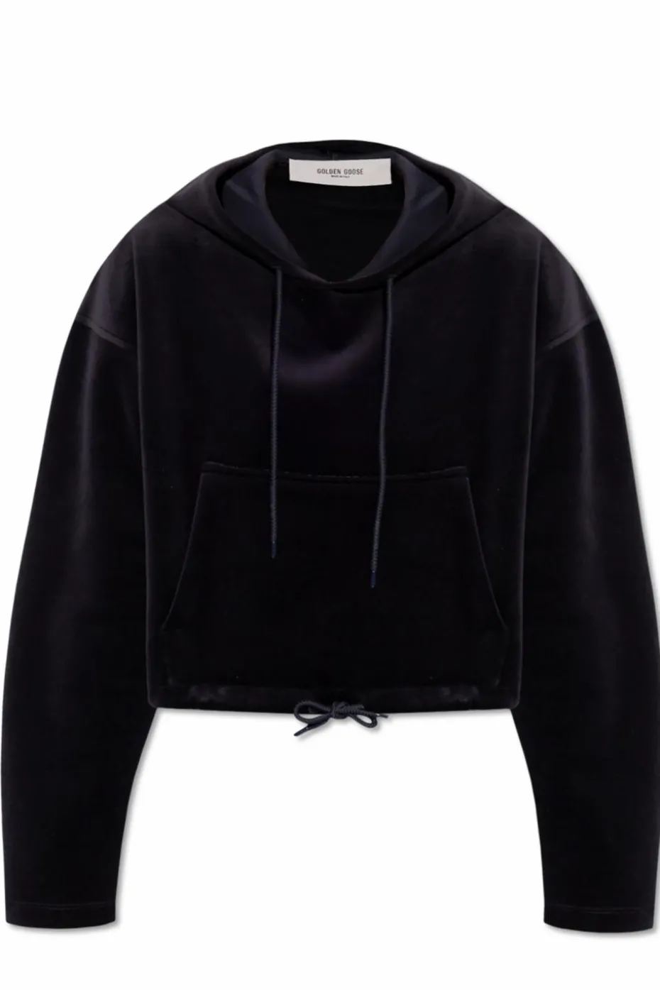 Golden Goose GRANATOWY Aksamitna bluza z kapturem