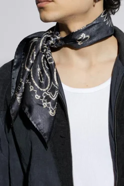 Golden Goose GRANATOWY Jedwabna chusta