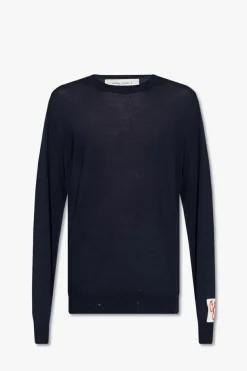 Golden Goose GRANATOWY Sweter z logo