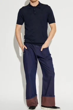Golden Goose GRANATOWY Wełniane polo