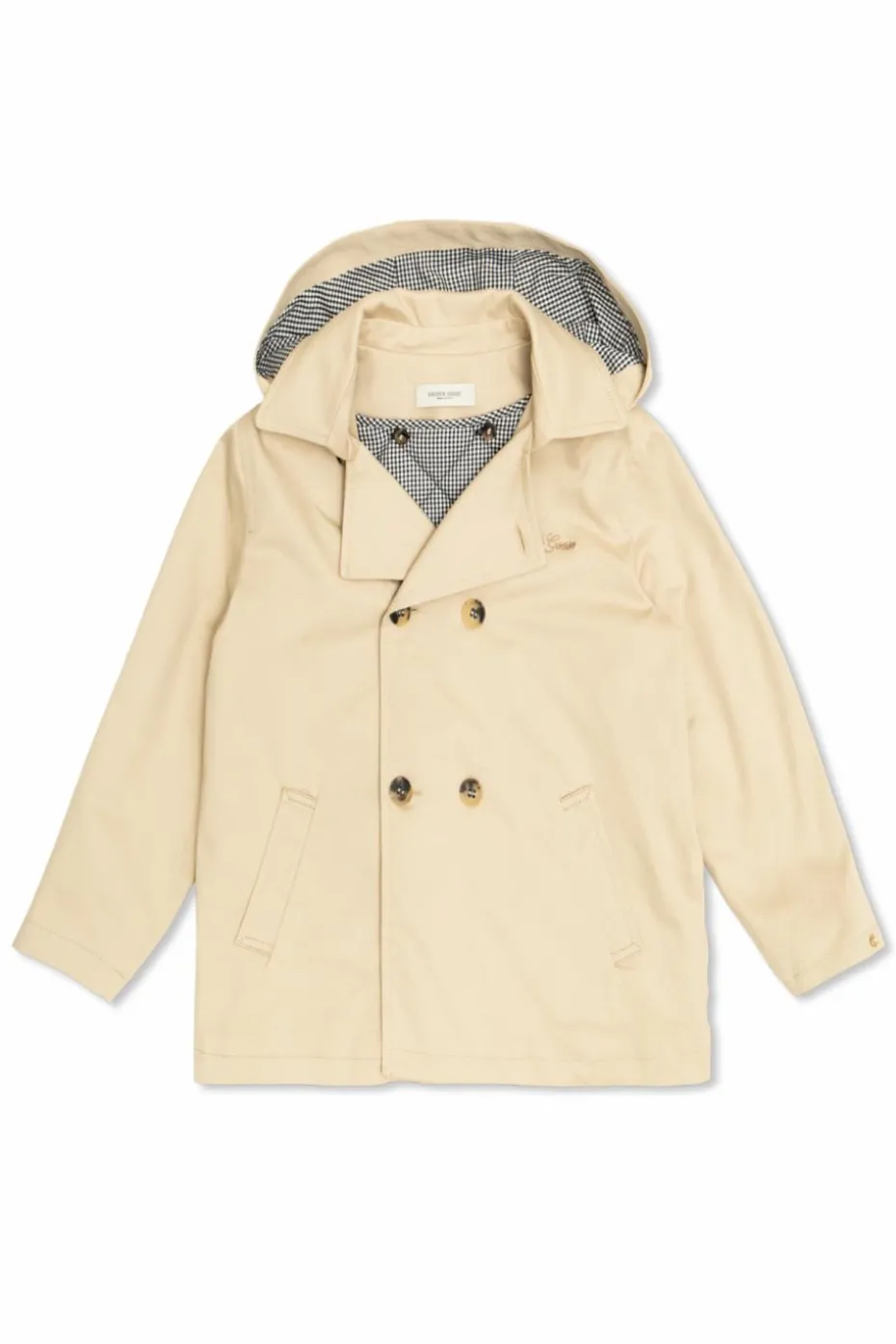 Golden Goose Kids beżowy Trencz z logo