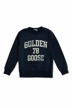 Golden Goose Kids GRANATOWY Bluza z logo