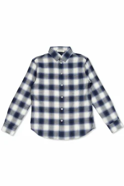 Golden Goose Kids GRANATOWY Koszula ze wzorem w kratę