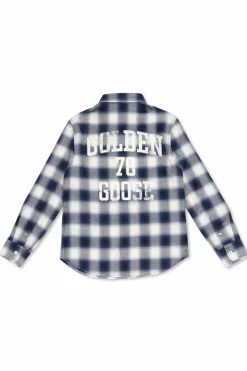 Golden Goose Kids GRANATOWY Koszula ze wzorem w kratę
