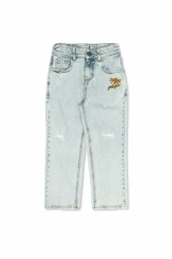Golden Goose Kids jasnoniebieski Jeansy z efektem `vintage`