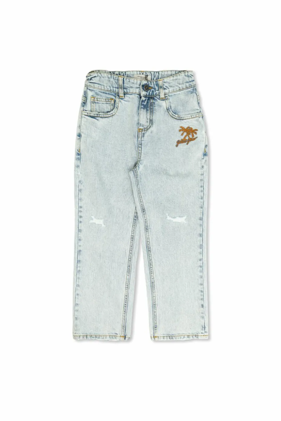 Golden Goose Kids jasnoniebieski Jeansy z efektem `vintage`