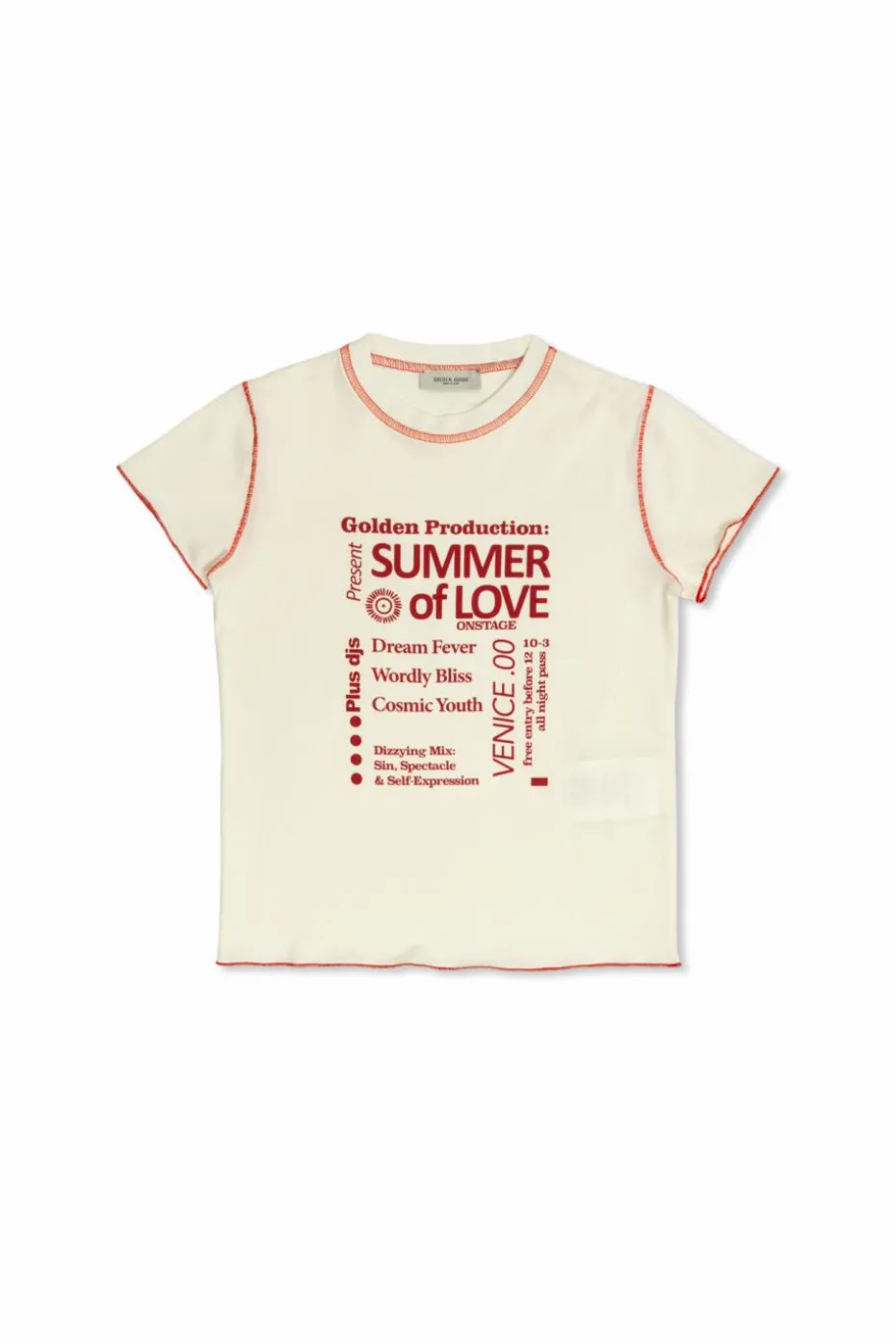 Golden Goose Kids kremowy T-shirt z nadrukiem