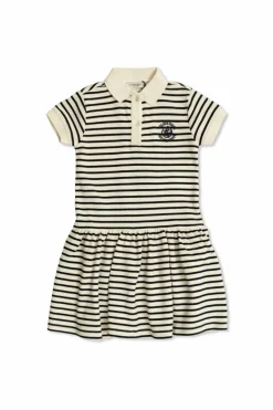 Golden Goose Kids kremowy Sukienka ze wzorem w pasy