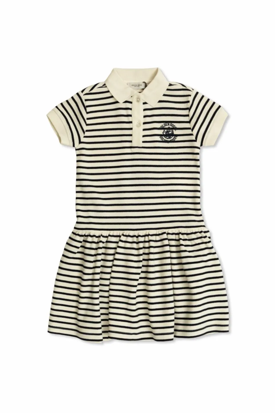 Golden Goose Kids kremowy Sukienka ze wzorem w pasy