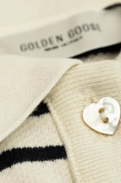 Golden Goose Kids kremowy Sukienka ze wzorem w pasy