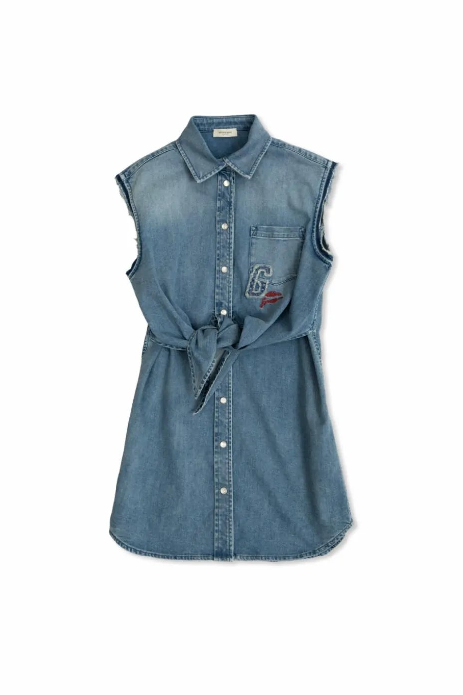 Golden Goose Kids NIEBIESKI Jeansowa sukienka z efektem `vintage`