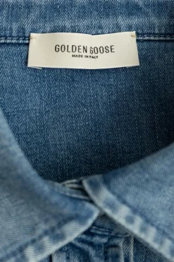 Golden Goose Kids NIEBIESKI Jeansowa sukienka z efektem `vintage`