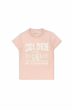 Golden Goose Kids RÓŻOWY T-shirt z nadrukiem