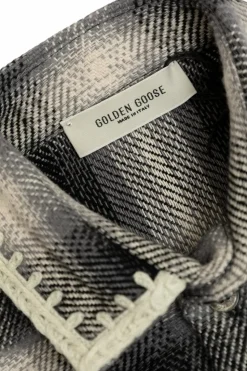 Golden Goose Kids SZARY Koszula w kratę z logo