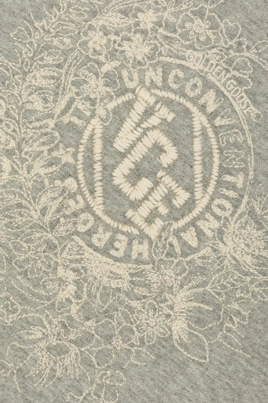 Golden Goose Kids SZARY Sukienka z wyszywanym logo