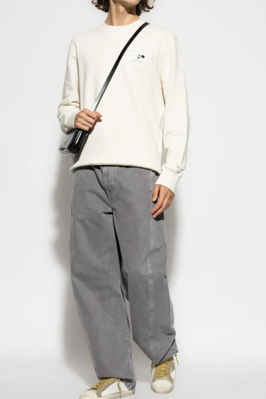 Golden Goose kremowy Bluza z logo