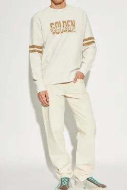 Golden Goose kremowy Bluza z logo