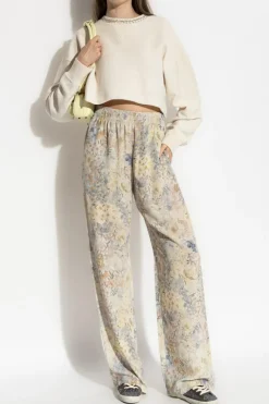 Golden Goose kremowy Krótka bluza z aplikacjami