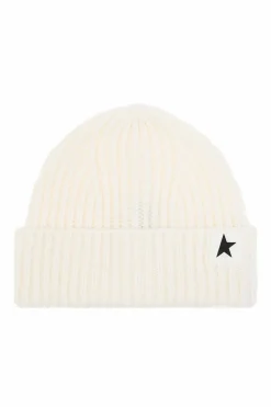 Golden Goose kremowy Wełniana czapka z logo