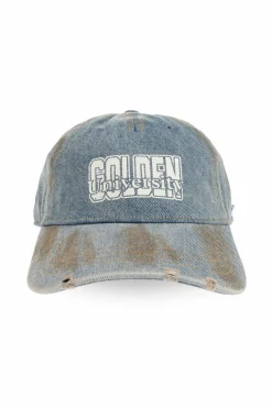 Golden Goose NIEBIESKI Jeansowa czapka z daszkiem