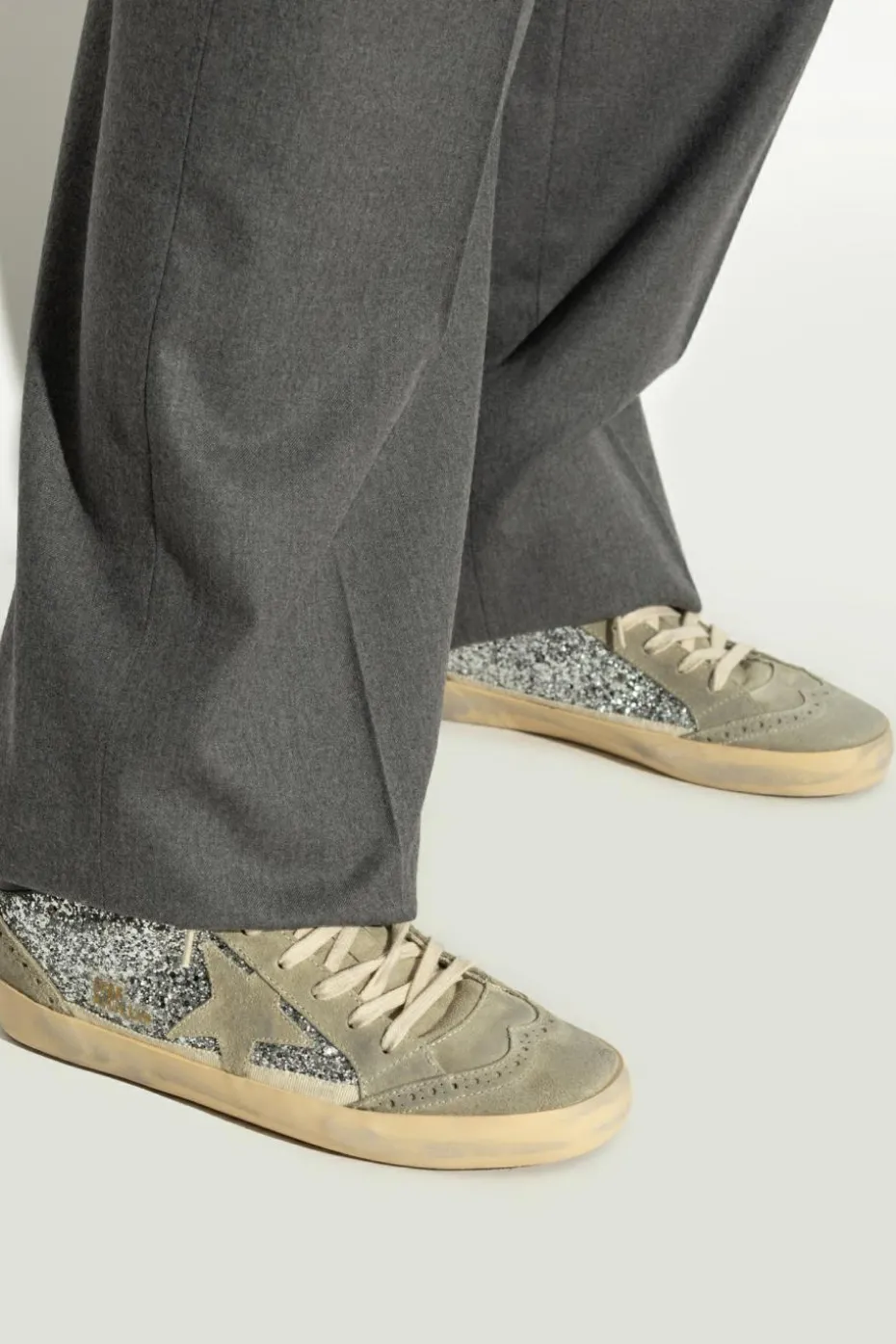 Golden Goose SREBRNY Buty sportowe za kostkę `Mid Star Classic`