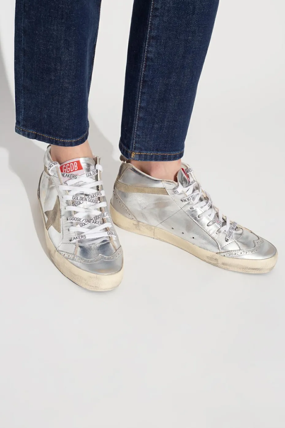 Golden Goose SREBRNY Buty sportowe za kostkę ‘Mid Star Classic’