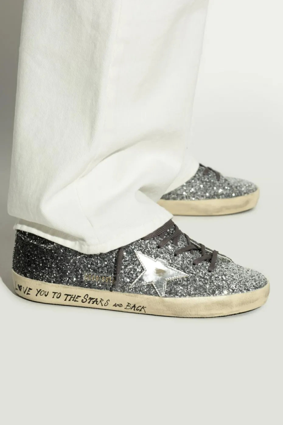Golden Goose SREBRNY Buty sportowe `Super-Star Classic With List`