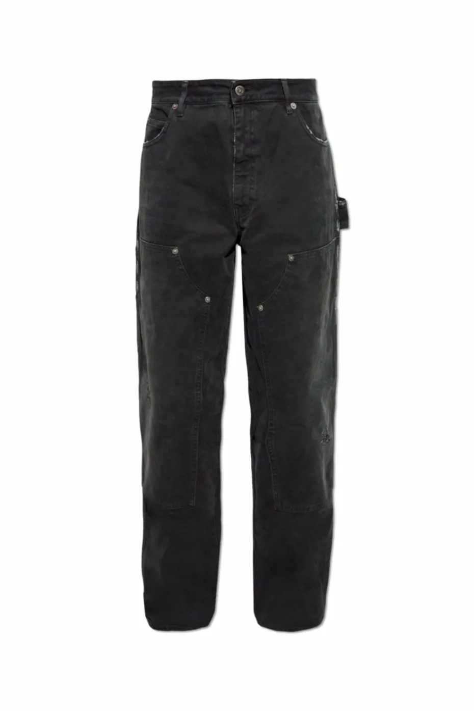 Golden Goose SZARY Jeansy z przetarciami